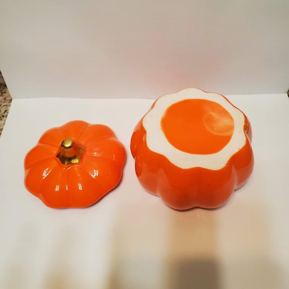Pumpkin Trinket Box, Ceramic Pumpkin, Fall Decor, Autumn Decor, Orange Pumpkin - Picture 5 of 6